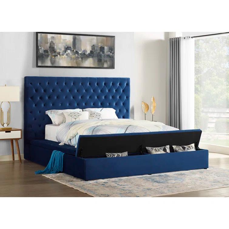 Best Master Furniture Upholstered Panel Storage Bed