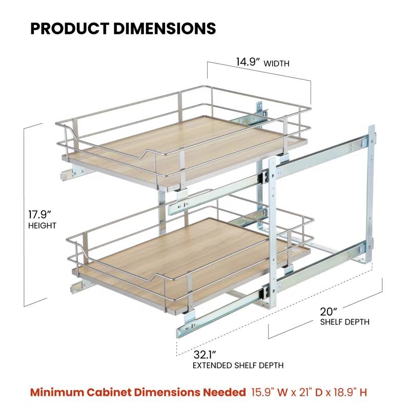 Home Zone Living Pantry Shelf Organizer Pull Out Drawer