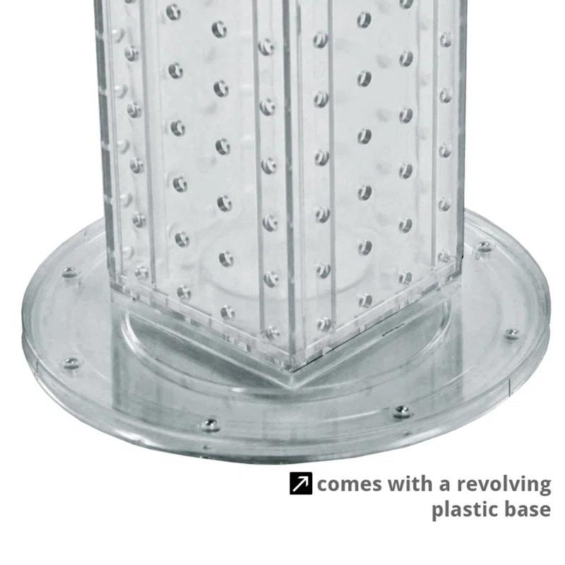 Four-sided 4"W x 12"H Pegboard Tower with Revolving 9" Base