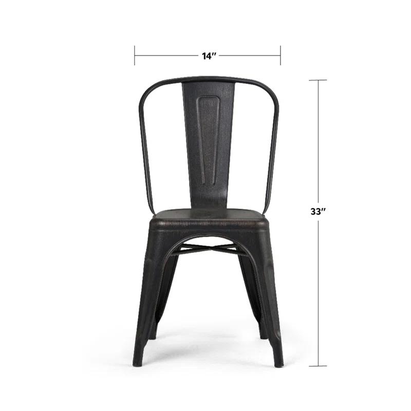 Simpli Home Fletcher Industrial Iron Dining Chair with Stackable Design and Protective Rubber Caps (Set of 2) (Set of 2)