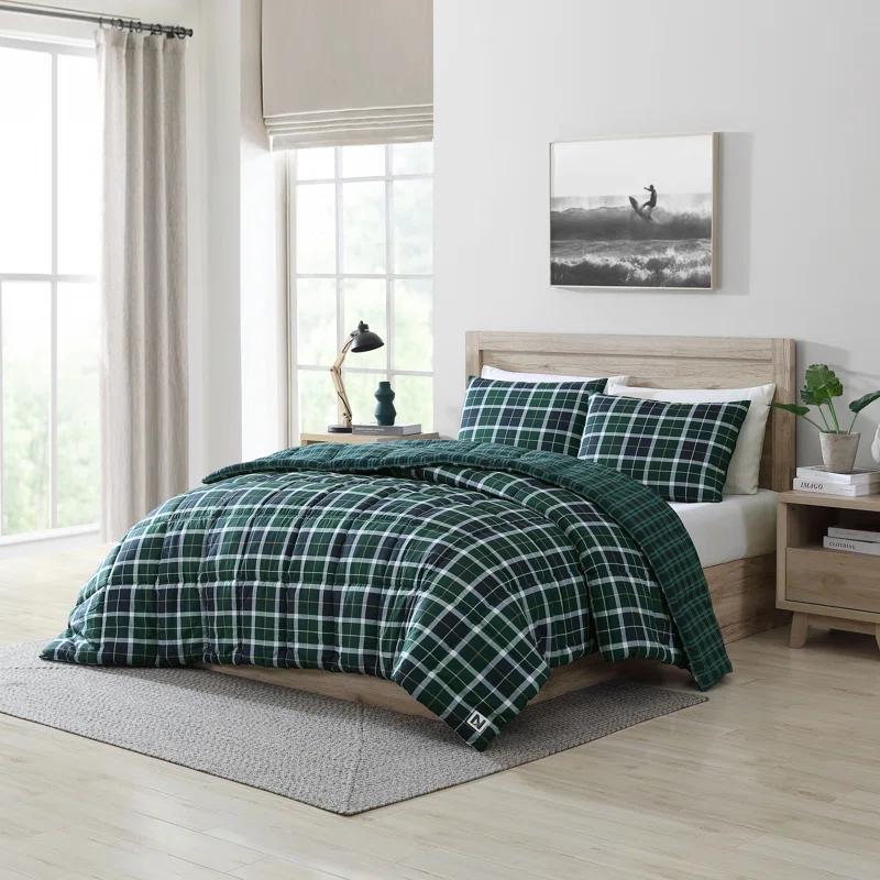 Nautica Costal Plaids Nautica Northsail Plaid Navy Reversible Duvet Cover Set