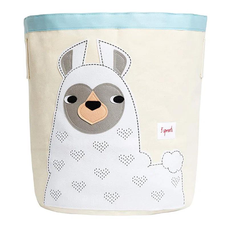 3 Sprouts 3 Sprouts - Canvas Storage Bin - Laundry and Toy Basket for Baby and Kids - Llama