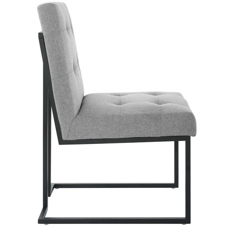 Modway Privy Black Stainless Steel Upholstered Fabric Dining Chair by Modway