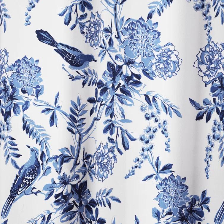 Lush Decor Farmhouse Bird And Flower Polyester Curtain Pair (Set of 2)