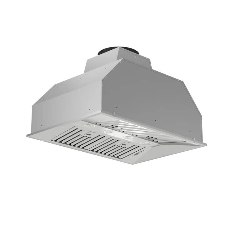 Forno Altilia 36-inch Insert Range Hood, 1200 CFM Double Motor, 4 Speed Control, All Stainless Steel FRHRE5337-36