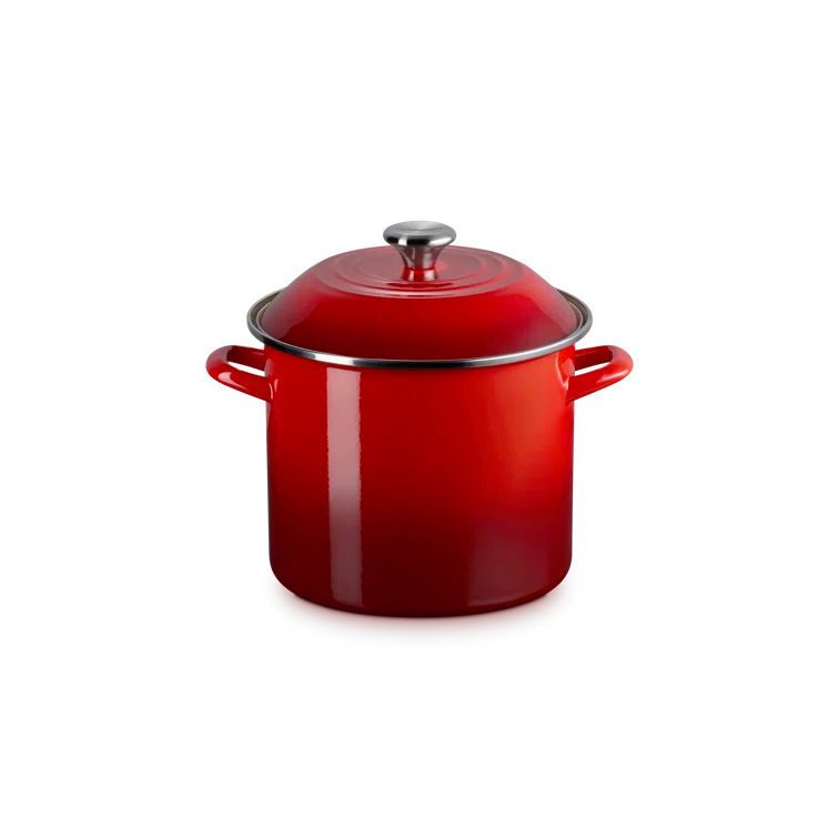 Le Creuset ® 16-Qt. Cerise Enameled Stockpot with Stainless Steel Knob