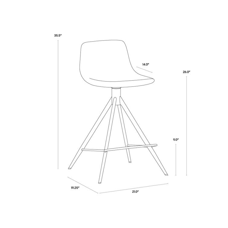Belfast Koala Grey Gold-Base Swivel 26" Bar Stool