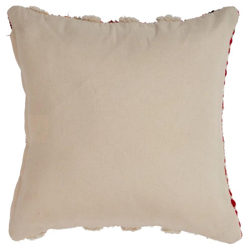 Evette Rios Dahlia Bohemian Multicolor Chevron Striped Chindi Handmade Pillow