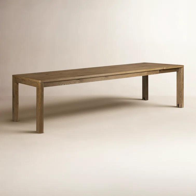 Light Brown Oak Extendable Rectangular Dining Table