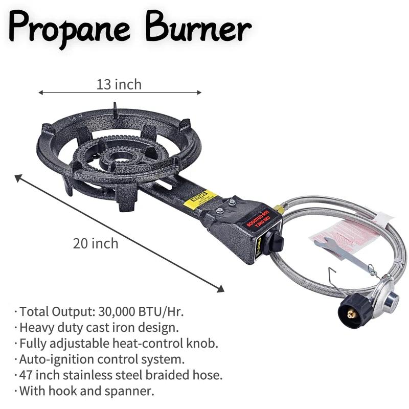 ARC 23" Stainless Steel Concave Comal Set, 30,000 BTU Propane Burner and Stand, Discada Disc Cooker.