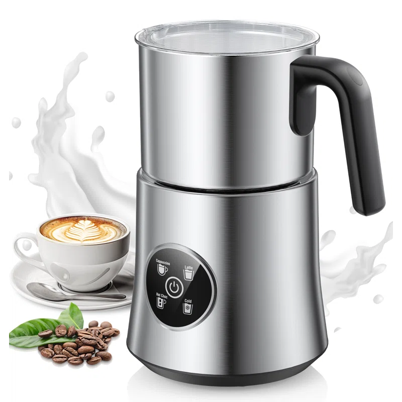 Teendow 900ml Electric Milk Frother Machine, Coffee Foamer Stainless Steel Milk Pitcher, Tea Stirrer, Hot And Cold Double,sliver | Wayfair