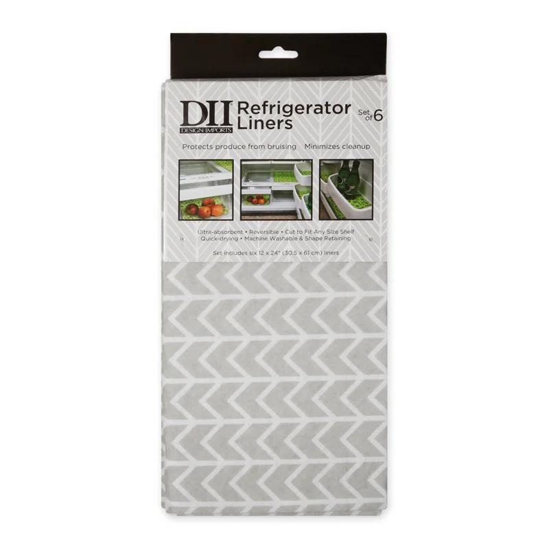 Design Imports Herringbone Print Liner (Set of 6)