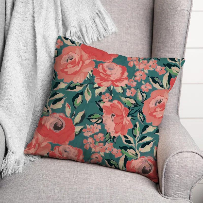 Designs Direct Creative Group Floral Indoor/Outdoor Throw Pillow