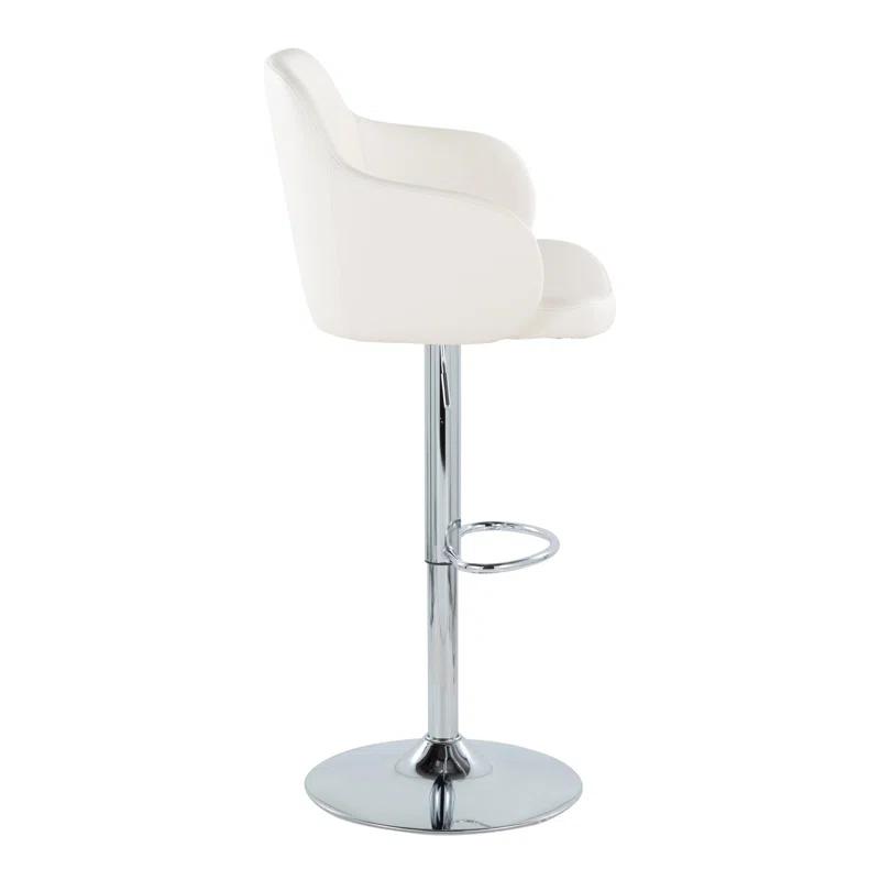 LumiSource Boyne Swivel Upholstered Adjustable Height Counter Stool with Metal Frame (Set of 2)