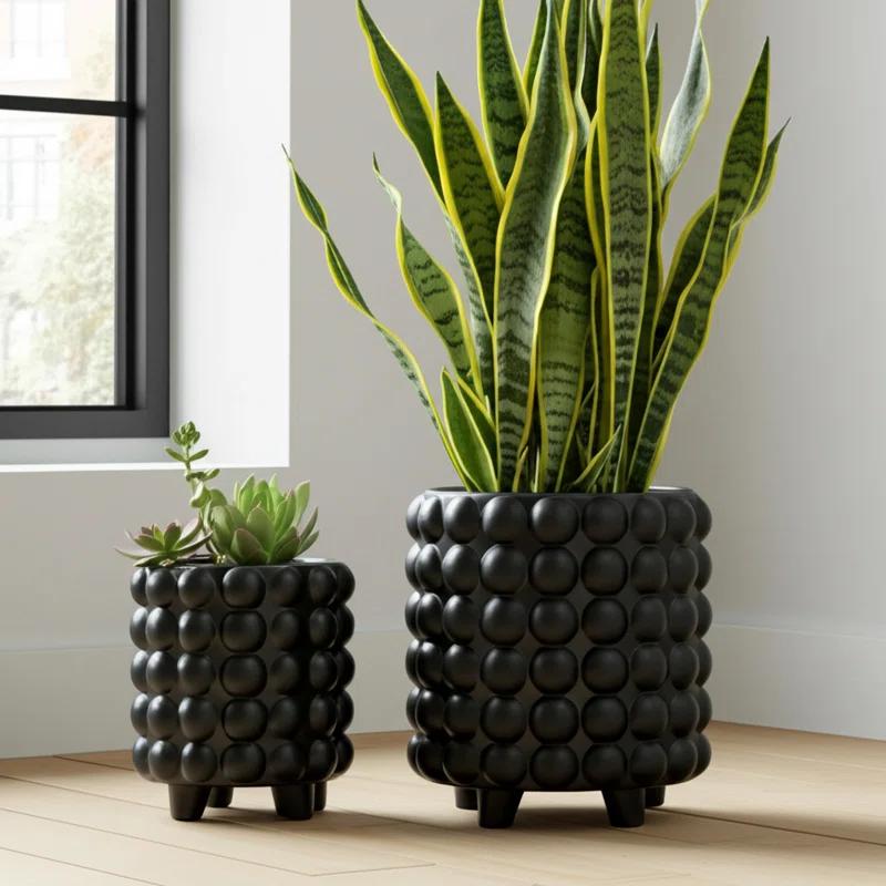 Joss & Main Ceramic Footed Planter Set of 2 Indoor and Outdoor & Reviews | Joss & Main