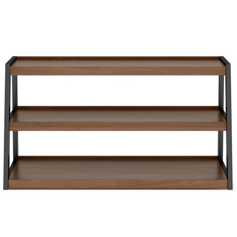 Simpli Home Sawhorse  Industrial 48 inch Wide SOLID WALNUT WOOD and Metal TV Media Stand