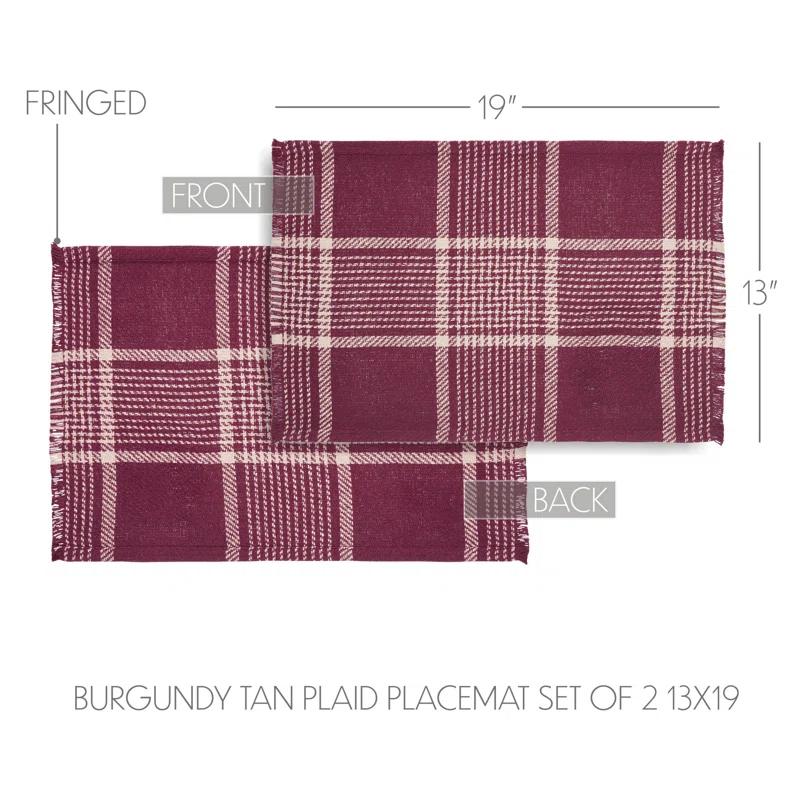 Gracie Oaks Vitala Plaid Rectangle Placemat (Set of 2)