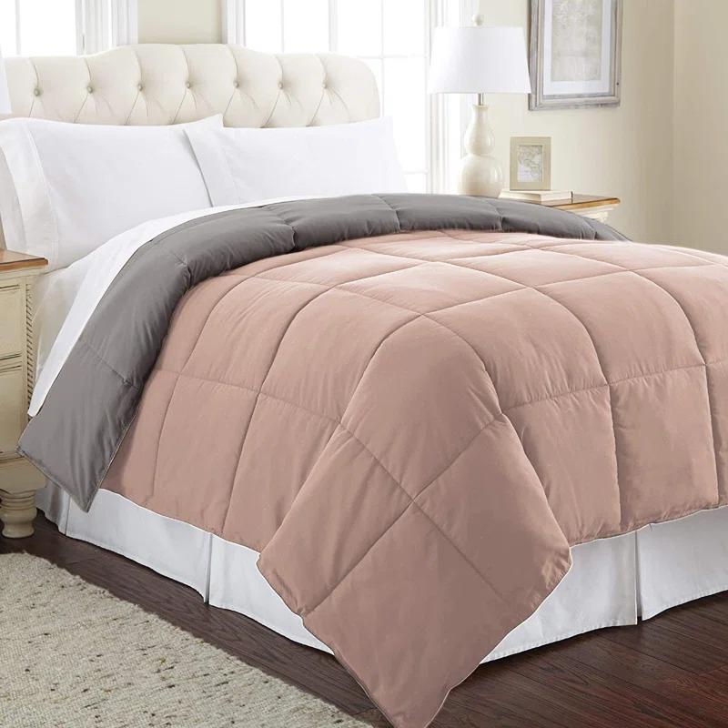 Modern Threads Sanctuary by PCT Down Alternative Microfiber Quilted Reversible Comforter & Duvet Insert - Soft, Comfortable Alternative to Goose Down - Bedding for All Seasons