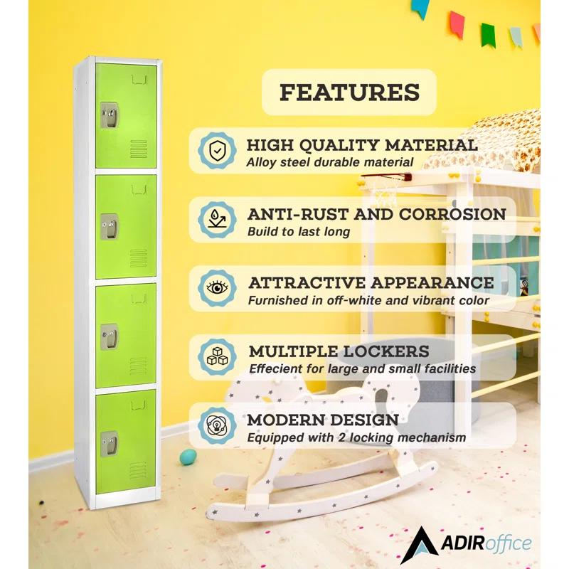 12'' Wide Steel 4-Tier School and Gym Locker