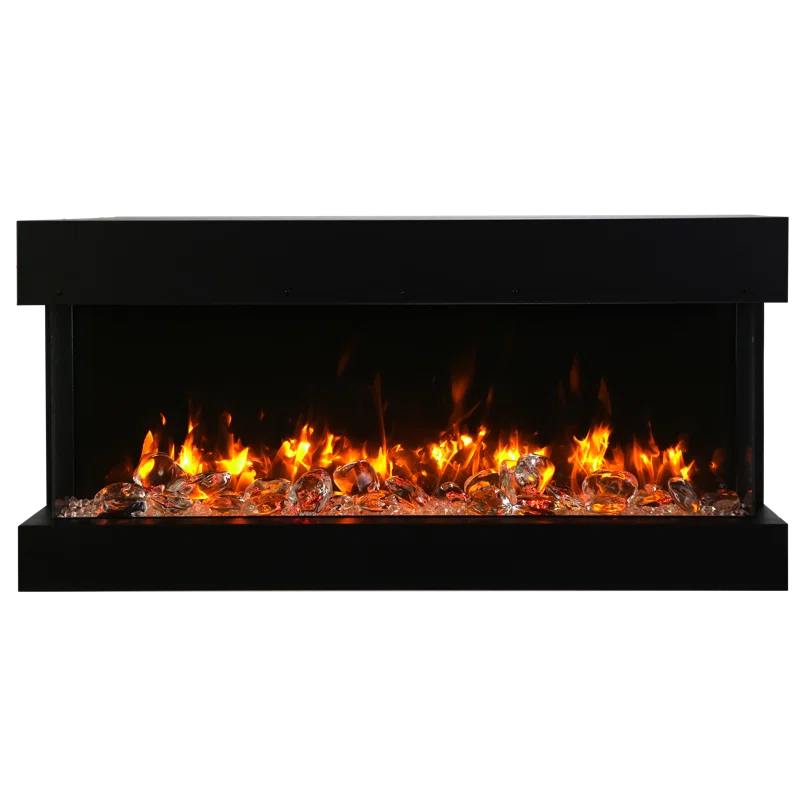 Amantii 72-TRU-VIEW-XL XT – 72″ Wide X 22″ In Height –3 Sided Glass / Indoor Or Outdoor Electric Fireplace