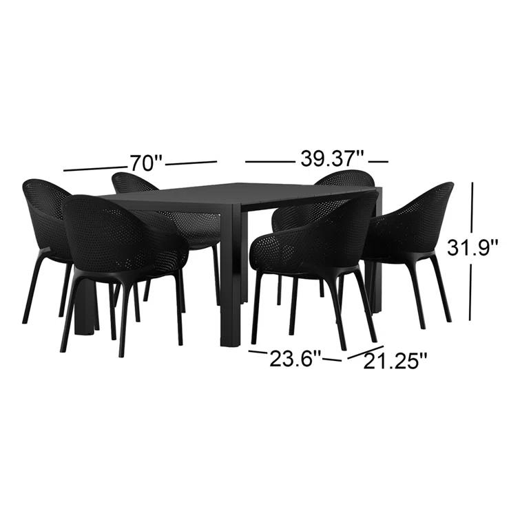 Farrah 39.37'' Rectangular 6 - Person Outdoor Dining Set