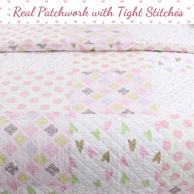 Cozy Line Home Fashion BB2022-073 Cotton Geometric Shapes Quilt Set