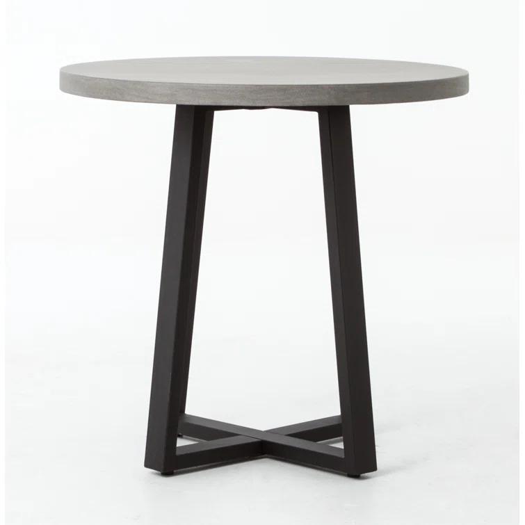 Hollis Indoor / Outdoor Round Dining Table - Gray / 32"