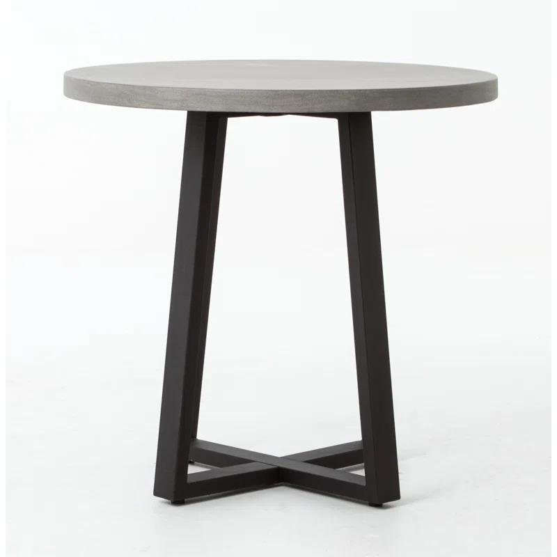 Hollis Indoor / Outdoor Round Dining Table - Gray / 32"