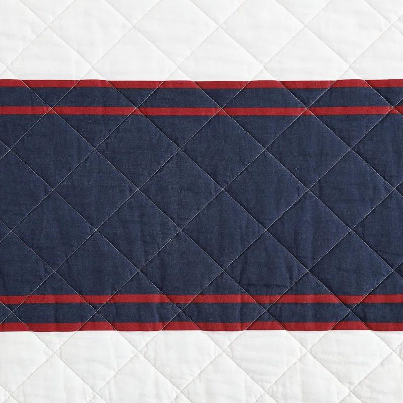 Nautica Nautica Wesley Blue Cotton Reversible Quilt Set