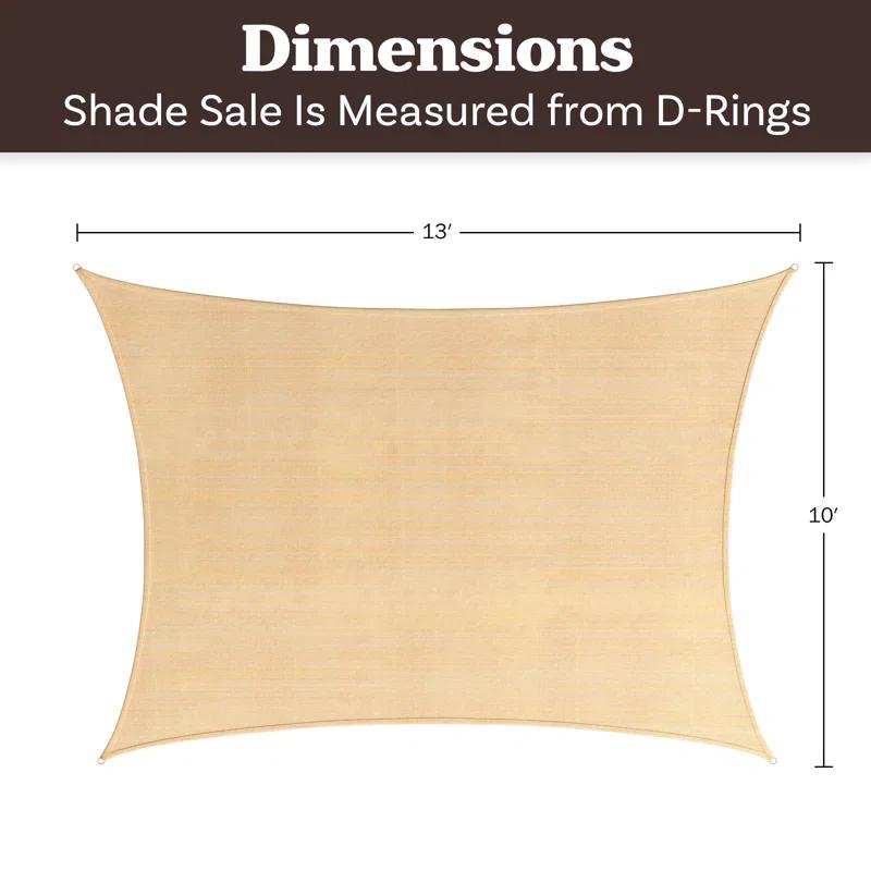 Pure Garden Sun Shade Canopy - 10x13ft Curved Rectangle Sun Shade Sail with UV Protection - Sun Shades Outdoor Patio or Pool Canopy - Sunshades for Patio, Yard, Deck or Outdoor Activities by Pure Garden