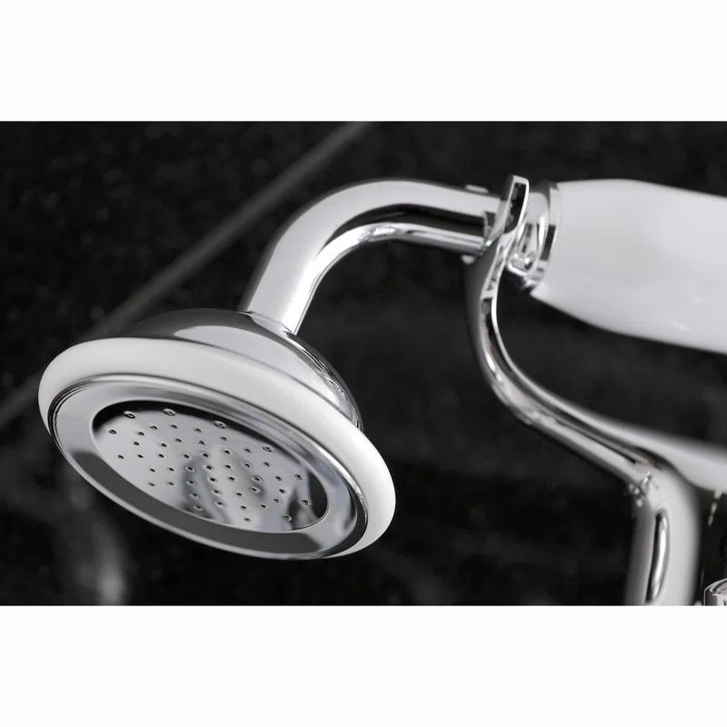 Kingston Brass Kingston Two-Handle 2-Hole Wall Mount Clawfoot Tub Faucet with Hand Shower