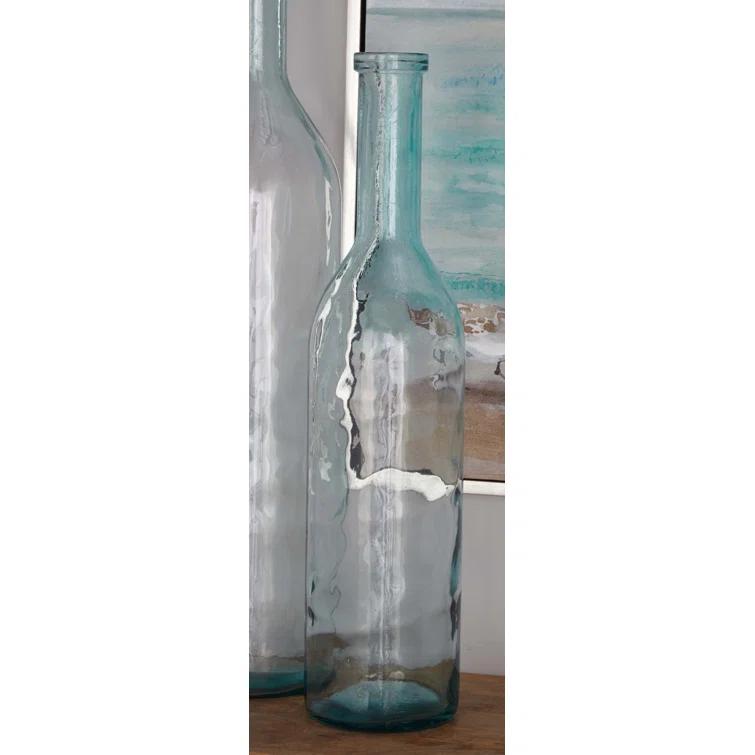 Highland Dunes Recycled Glass Handmade Spanish Decorative Blue Vase