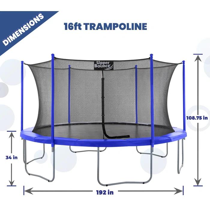 Upper Bounce Machrus Upper Bounce 16 FT Round Backyard / Outdoor Trampoline Set with Safety Enclosure System