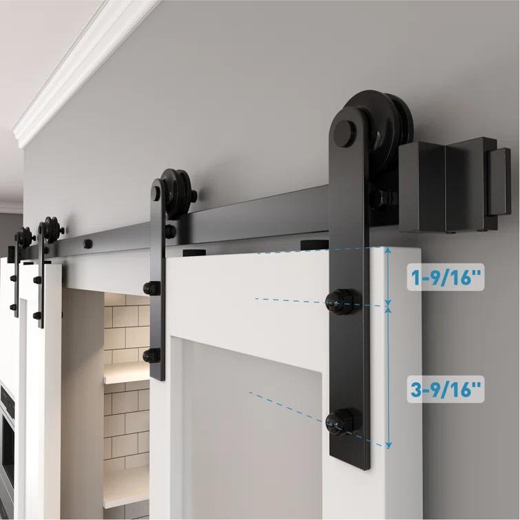 HERACLES Standard Double Door Barn Door Hardware Kit