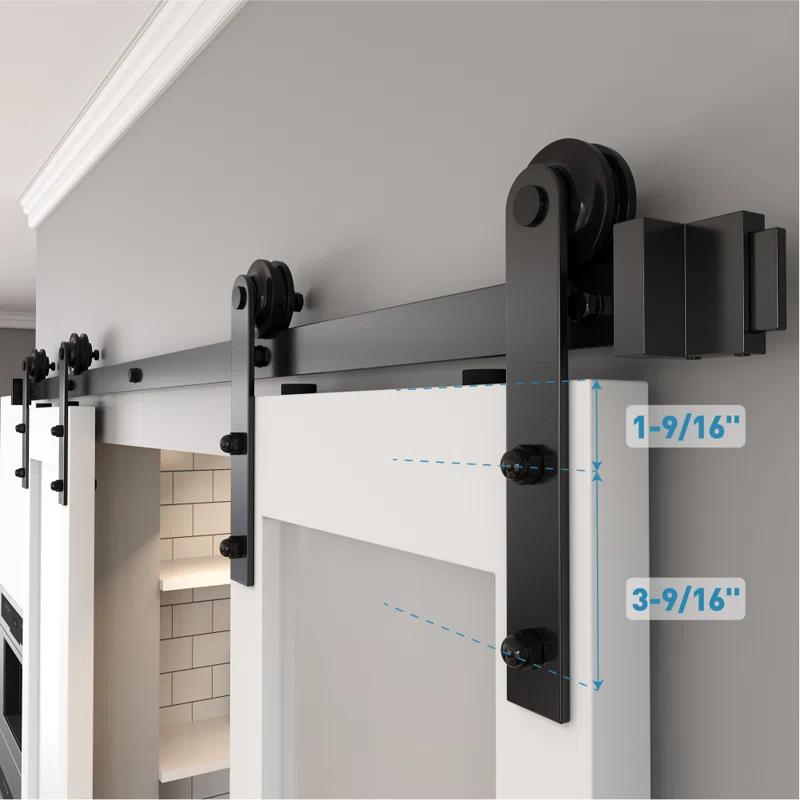 Watchmen Straight Design Standard Double Track Barn Door Hardware Kit