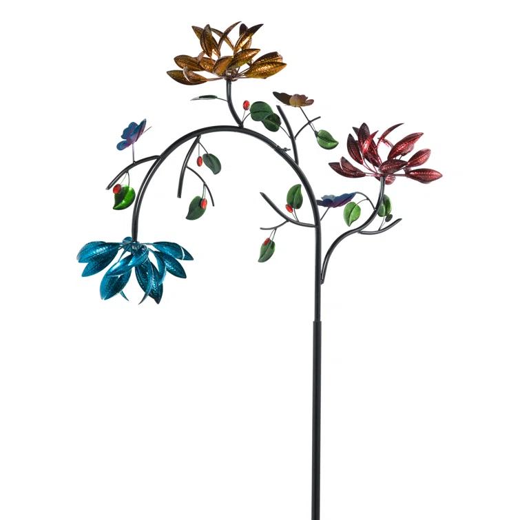 Red Barrel Studio® Siller 91 in. Flowers Wind Spinner Garden Stake