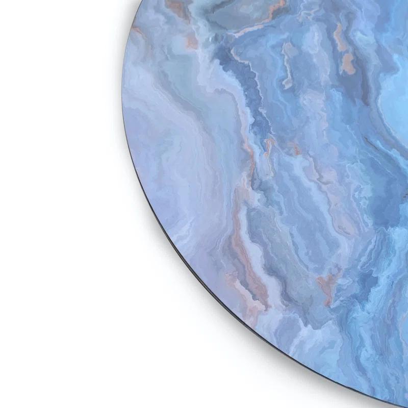 Dainty Home Placemats Dining Table Mat Table Decor Washable Non Slip Marble Round 15 X 15 Navy (Set of 8)