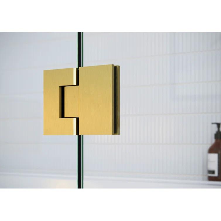 Glass Warehouse Stellar 39.25 in. W x 78 in. H Fully Frameless 3 Panel Inline Glass Hinged Shower Enclosure GHF-39.25-SB