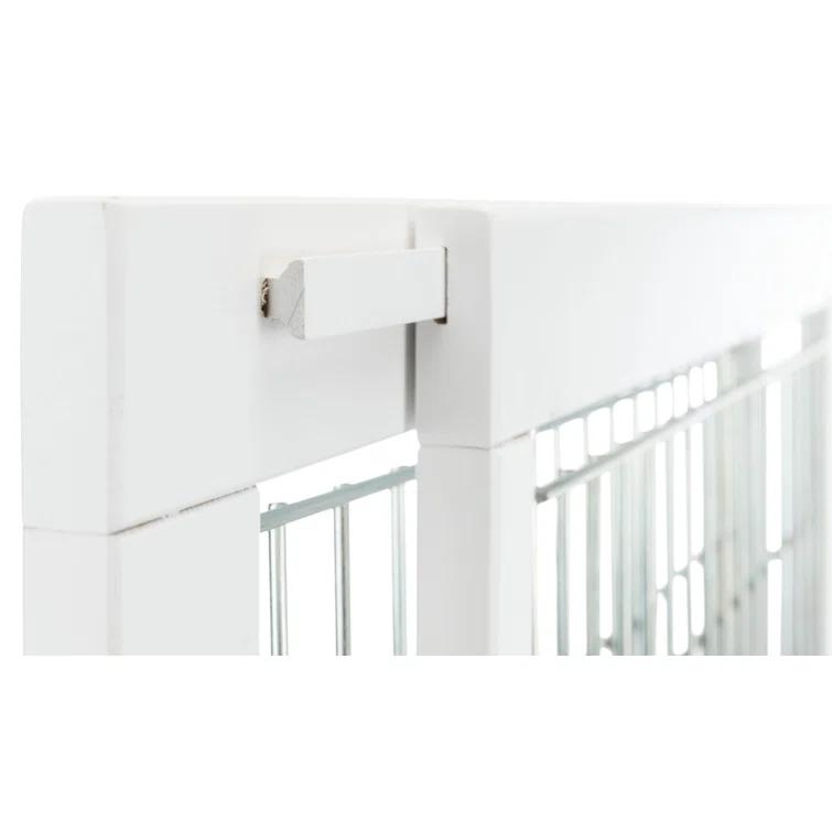 TRIXIE TRIXIE Adjustable Wooden Freestanding Pet Gate, 24" Tall Step Over, Expands to 42.5", Pet Barrier