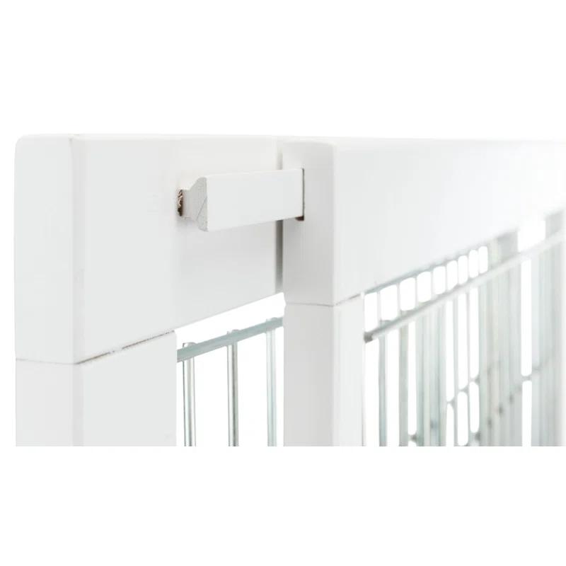 TRIXIE TRIXIE Adjustable Wooden Freestanding Pet Gate, 24" Tall Step Over, Expands to 42.5", Pet Barrier