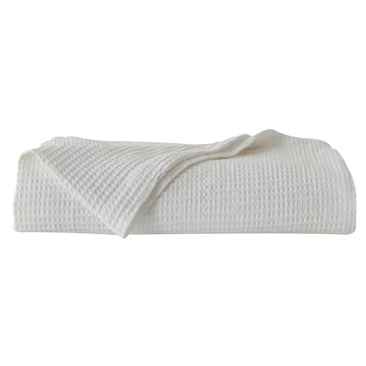 Solid Cotton Waffle Weave Blanket