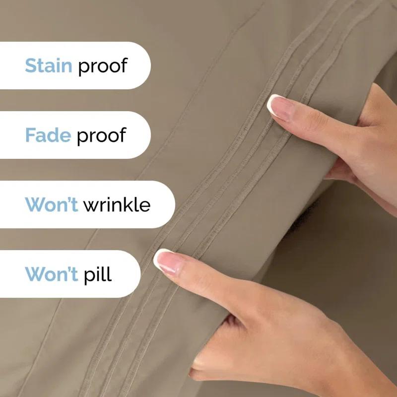 CGK Linens 6 Piece Soft & Cooling Solid Sheet Set - Wrinkle Free Luxury Bed Sheets