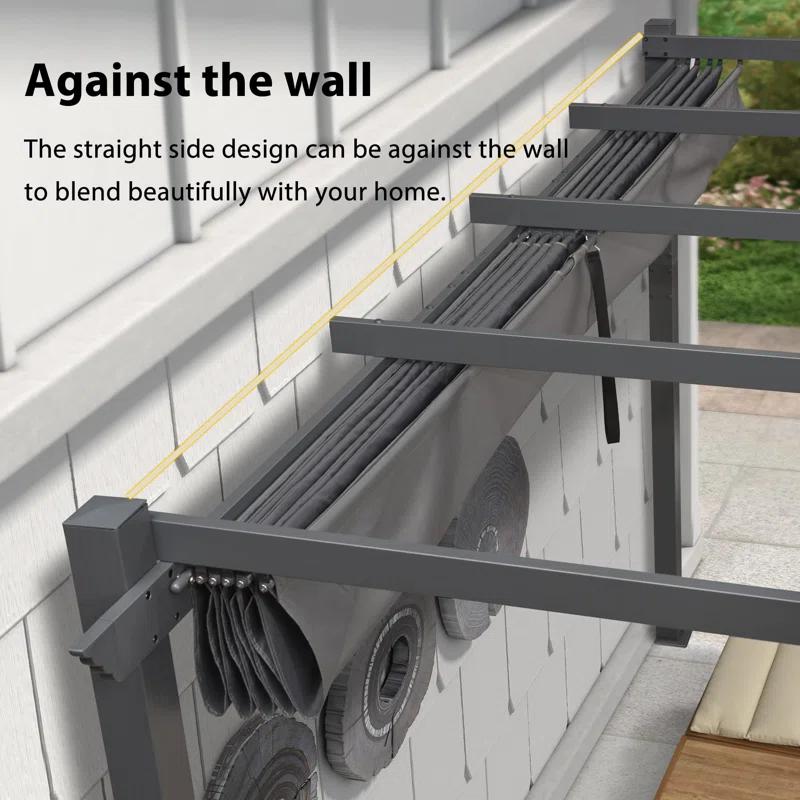 Purple Leaf 13 Ft. W X 9.5 Ft. D Aluminum Pergola with Canopy