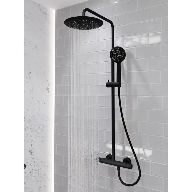 Heavy Rainfall Stainless Steel Shower Bar with Hand Sprayer