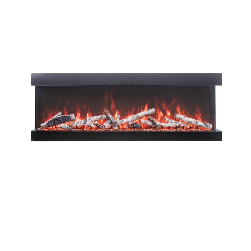Amantii 72-TRU-VIEW-XL XT – 72″ Wide X 22″ In Height –3 Sided Glass / Indoor Or Outdoor Electric Fireplace