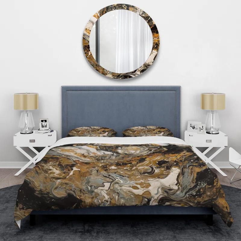 Design Art Painting Artwork With Swirls Marble I - Abstract Marble Duvet Cover Set - Microfiber Polyester