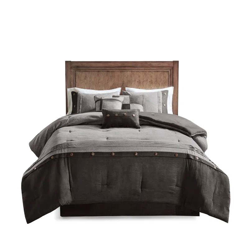 Madison Park Boone 7 Piece Faux Suede Comforter Set
