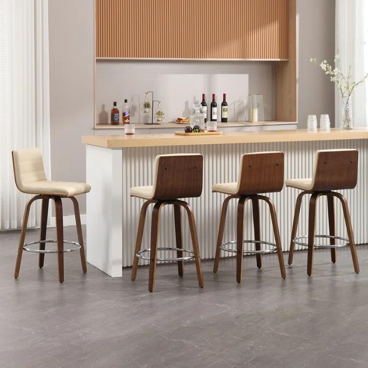 Corrigan Studio® Upholstered Swivel Stool (Set of 2)