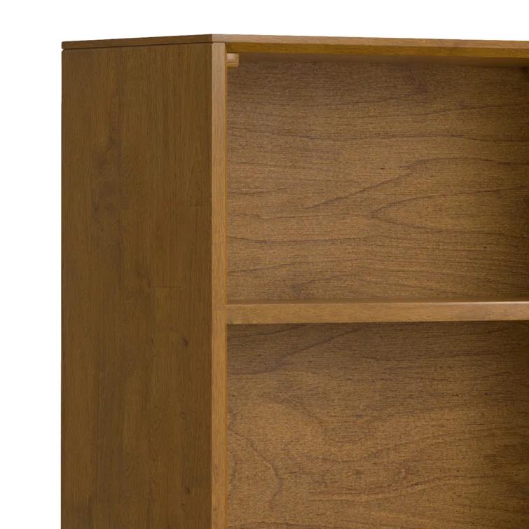 Banting 30"W Solid Wood 4 Shelf Industrial Bookcase with 2 Drawers, Adjustable Shelves, and Metal Base