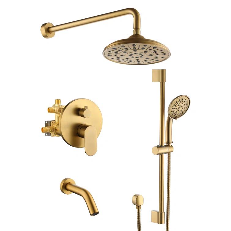 mondawe Calliope Wall Mounted 3 Function Retro Shower System with 3 Setting Handheld MD-A3815-BG3